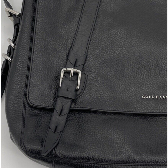 Cole Haan Messenger‎ Bag Black Pebble Leather CHRM11002 Storage Cover - Picture 4 of 10